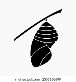 Design Illustration vector graphic of cocoon solid icon. Suitable for anything related to animals