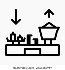 Design Illustration vector graphic of goods scale icon with line style. Suitable for UI, mobile design, web design, etc.