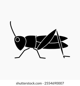 Design Illustration vector graphic of grasshopper solid icon. Suitable for anything related to animals