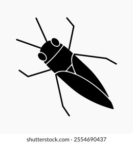 Design Illustration vector graphic of grasshopper solid icon. Suitable for anything related to animals