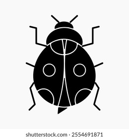 Design Illustration vector graphic of ladybug solid icon. Suitable for anything related to animals