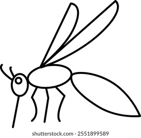 Diseño Ilustración Vector gráfico de icono de línea de mosquito. Adecuado para cualquier cosa relacionada con los animales