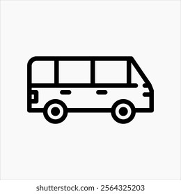 Design Illustration vector graphic of MPV car icon with line style. Suitable for UI, mobile design, web design, etc