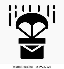 Design Illustration vector graphic of package icon with glyph style. Suitable for UI, mobile design, web design, etc.