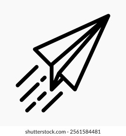 Design Illustration vector graphic of paper plane icon with line style. Suitable for UI, mobile design, web design, etc.