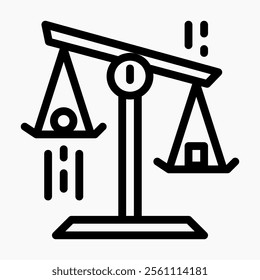 Design Illustration vector graphic of scale icon with line style. Suitable for UI, mobile design, web design, etc.