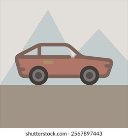 Design Illustration vector graphic of sedan icon with flat desaturated style. Suitable for UI, mobile design, web design, etc