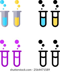 Design Illustration vector graphic of small bottle potion icon with line, flat, and color style. Suitable for science, medical, and game theme.