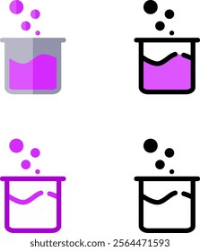 Design Illustration vector graphic of square bottle potion icon with line, flat, and color style. Suitable for science, medical, and game theme.