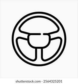 Design Illustration vector graphic of steering wheel icon with line style. Suitable for UI, mobile design, web design, etc