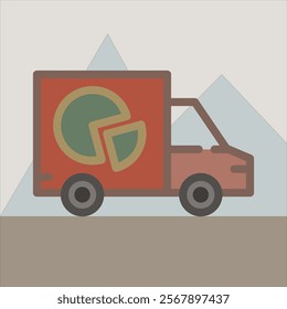 Design Illustration vector graphic of truck icon with flat desaturated style. Suitable for UI, mobile design, web design, etc