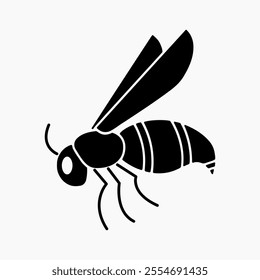 Design Illustration vector graphic of wasp solid icon. Suitable for anything related to animals