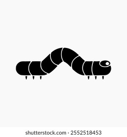 Design Illustration vector graphic of worm solid icon. Suitable for anything related to animals