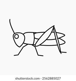 Design Illustration vector of grasshopper icon with line style. Suitable for anything related to animals