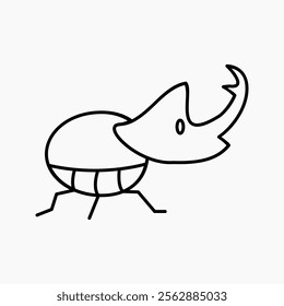 Design Illustration vector of horned beetle icon with line style. Suitable for anything related to animals