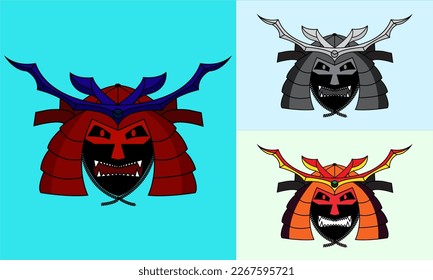 Design illustration vector oni samurai