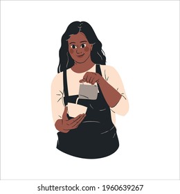 a design illustration of a woman barista