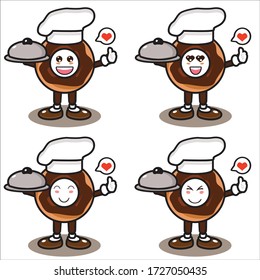 the design of illustrations mascot to the donut
