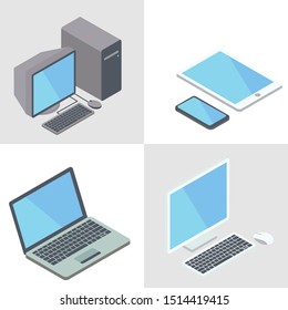 design illustrator of computer and notebook