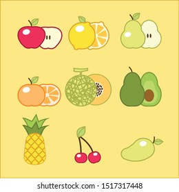 design illustrator of fruit  with flat color