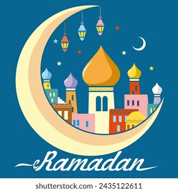 el diseño es ilustrador del diseño de ramadán. es bueno para el mes de ayuno de ramadán saludos