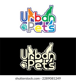 Design illustrator urban pets full color, suitable for clothing t-shirt designs, logos, backgrounds, celebrations and others