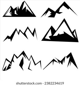 Design a illustrator vector of Mountain Silhouette Clip-art set.