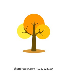 Design ilustration vector flat tree simple.