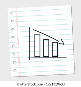 design image icon chart with paper background. vector illustration