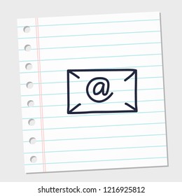 design image icon email with paper background. vector illustration