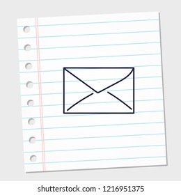 design image icon message with paper background. vector illustration