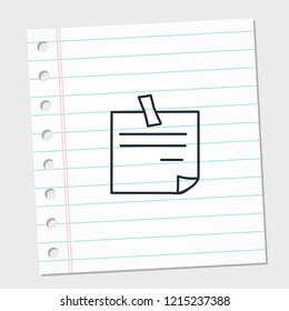 design image icon note with paper background. vector illustration
