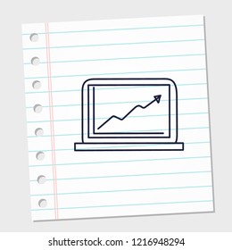design image icon pad or laptop with paper background. vector illustration