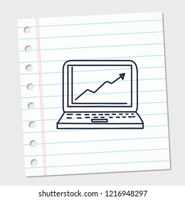 design image icon pad or laptop with paper background. vector illustration