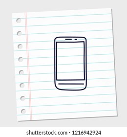 design image icon phone with paper background. vector illustration