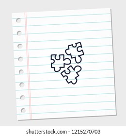 design image icon puzzle with paper background. vector illustration