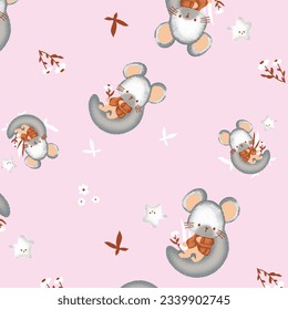 design image vector cute baby animals flying in the sky