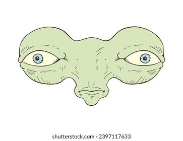 Design of imaginative alien face