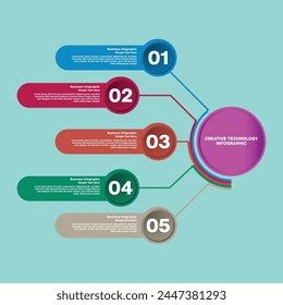 
Design an imaginative business infographic template featuring five steps.