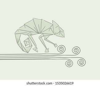 design of imaginative chameleon illustration