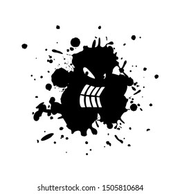 Design of Imaginative monster face on ink stain