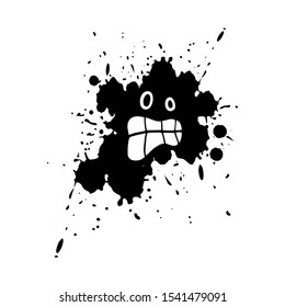 Design of Imaginative monster face on ink stain