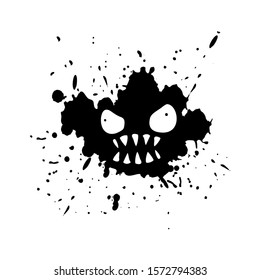 Design of Imaginative monster face on ink stain