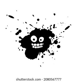 Design of Imaginative monster on ink stain