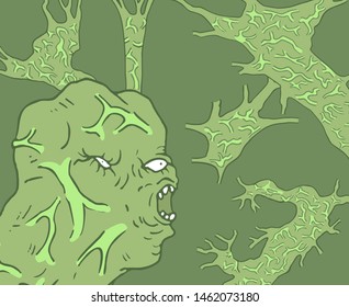 Design of imaginative mutant illustration