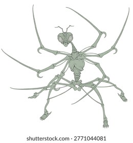 Design of imaginative mutant mantis draw