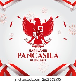 Design Indonesia Pancasila Day poster template element vector 