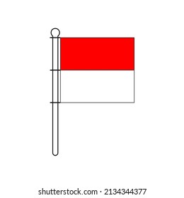 Diseño de la bandera indonesia.