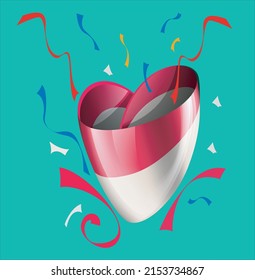 Design Indonesian Flag independence day illustration