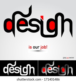 Design industry abstract typographic illustrations, various typographic works, ideal for business card usage.